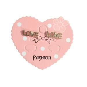 Love Letters Stud Earrings Yellow Gold Tone Posts Women Dainty Fashion Jewelry